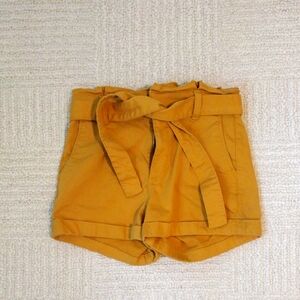 Express High Waist Mustard Shorts